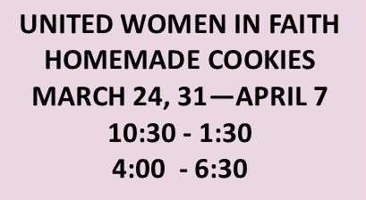 UNITED WOMEN IN FAITH COOKIE SALES